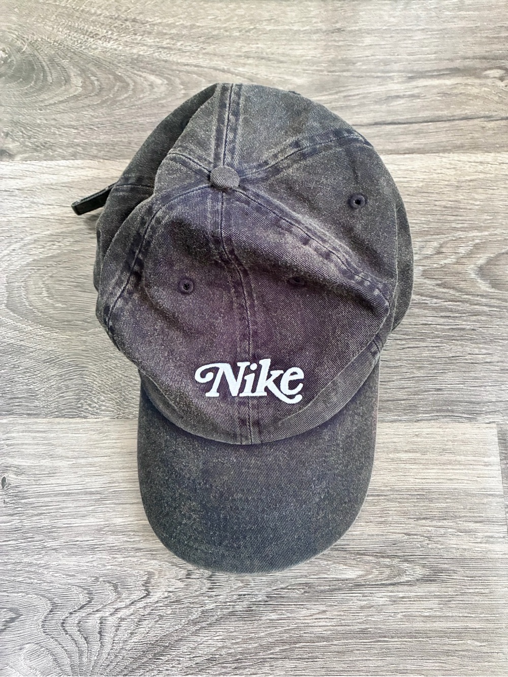 Nike Women's Washed Black Logo Baseball Cap